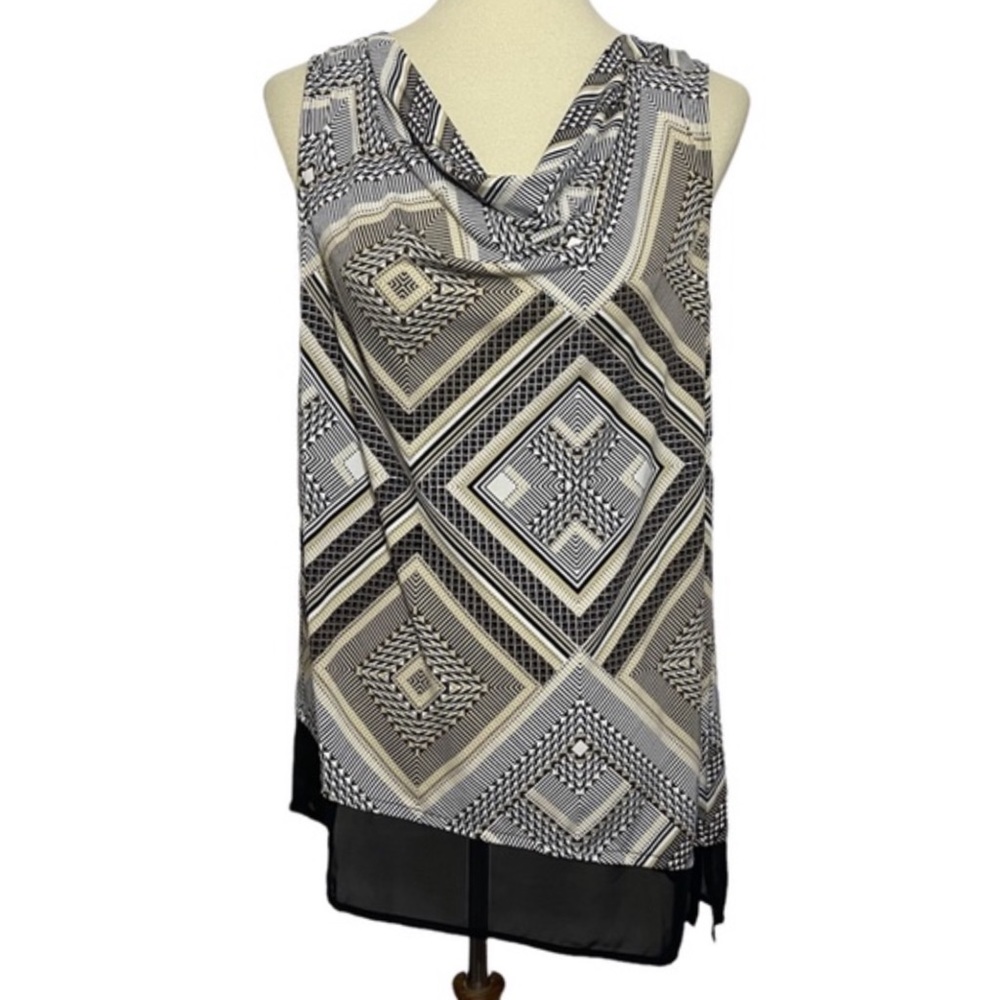 Charming Charlie Draped Neck Sleeveless Blouse